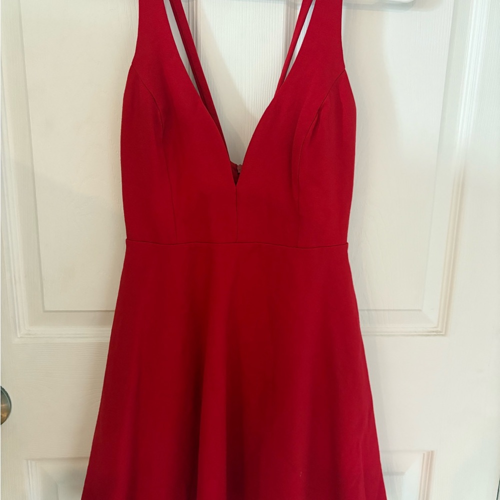 Lulus Love Galore Red Skater Dress Prom Dance Small - Picture 4 of 7